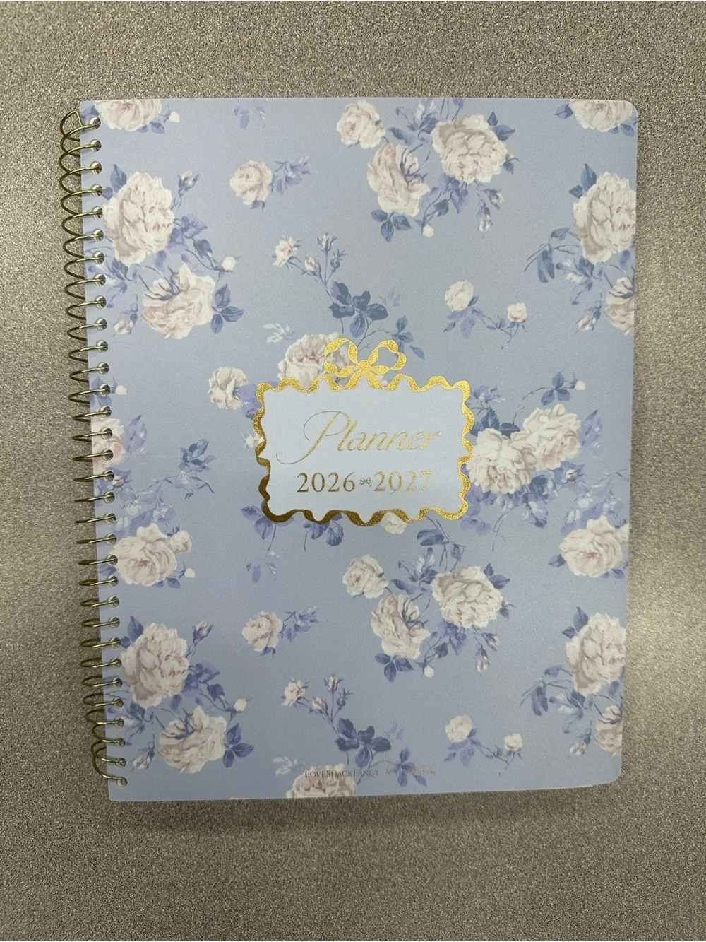 Love Shack Fancy 2026-2027 floral Spiral Planner - Blue